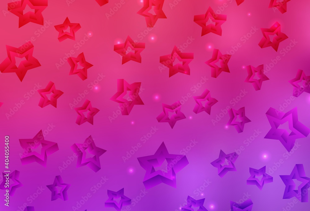 Light Purple, Pink vector backdrop with small and big stars. Light Purple, Pink vector backdrop with small and big stars.