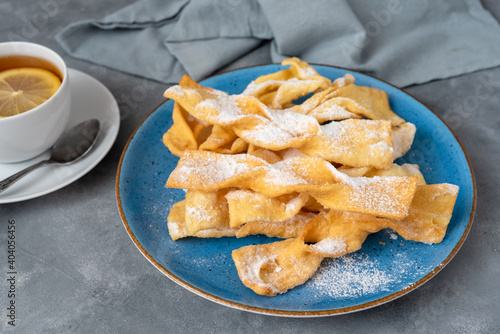 Faworki  Chrusty  Angel Wings - traditional Polish pastries served during Carnival