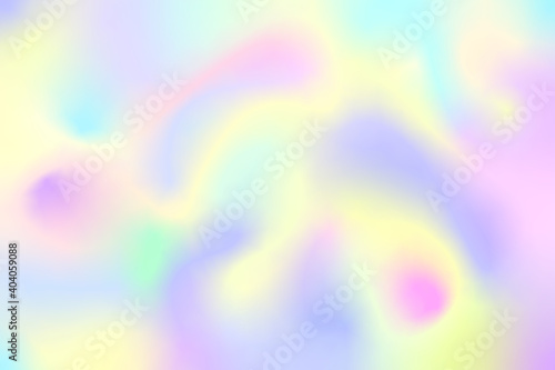 Raster holographic background in pastel colors. Magic rainbow space. Blurry gradient transitions from one color to another.