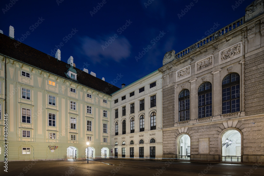 Vienna Hofburg Gates At Night, Austria