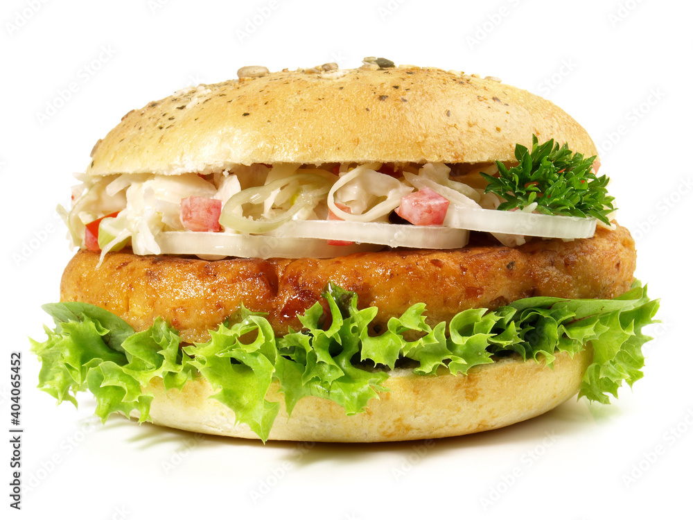 Veganer Falafel Tofu Hamburger - Freigestellt