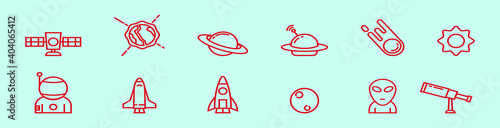 set of astronomy cartoon icon design template with various models. vector illustration isolated on blue background