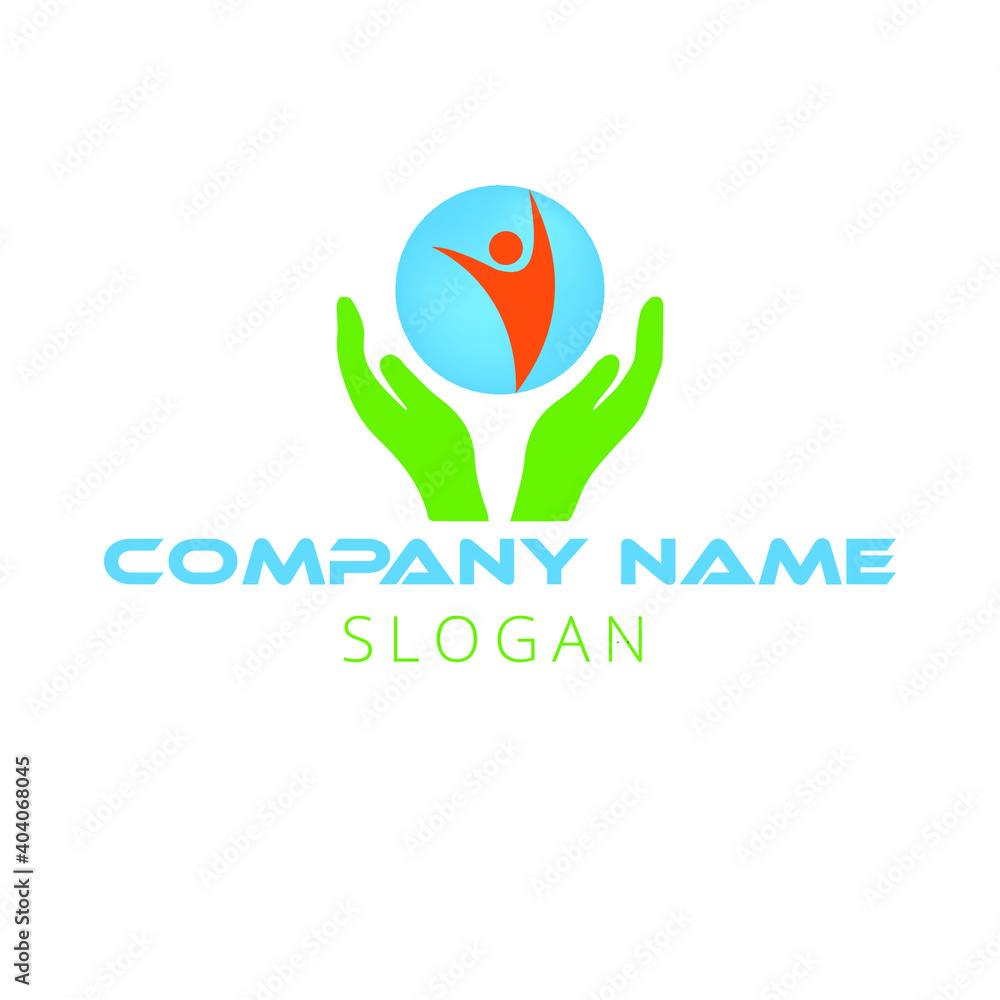 Fototapeta premium new World Hand Logo design