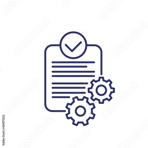 project complete line icon on white