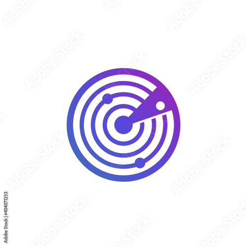 radar icon, vector logo on white