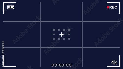 video recording, camera viewfinder screen, vector interface