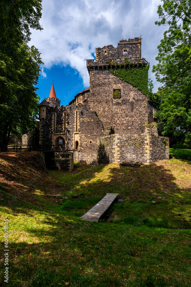 A castle complex in Grodziec, Poland. Grodziec Castle.