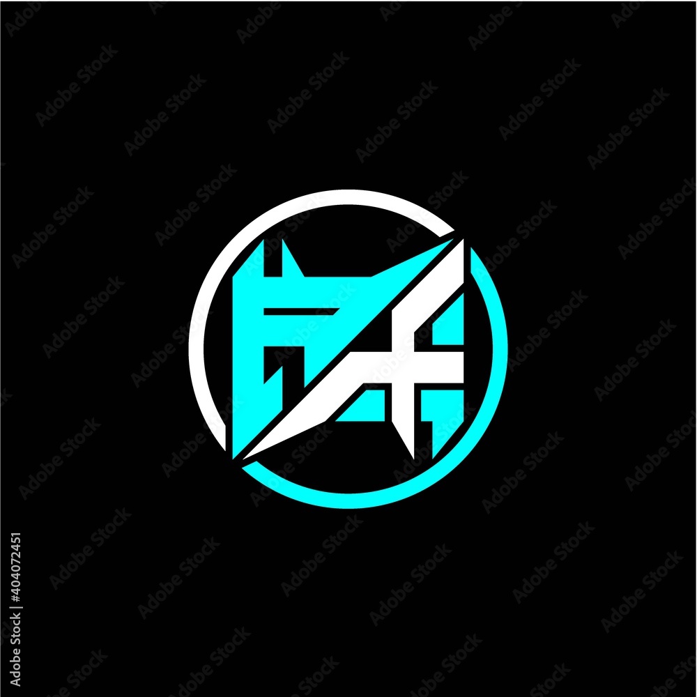 Modern minimalist design with the initials letter A X square and rings around it. Modern minimalist design with the initials letter A X square and rings around it.