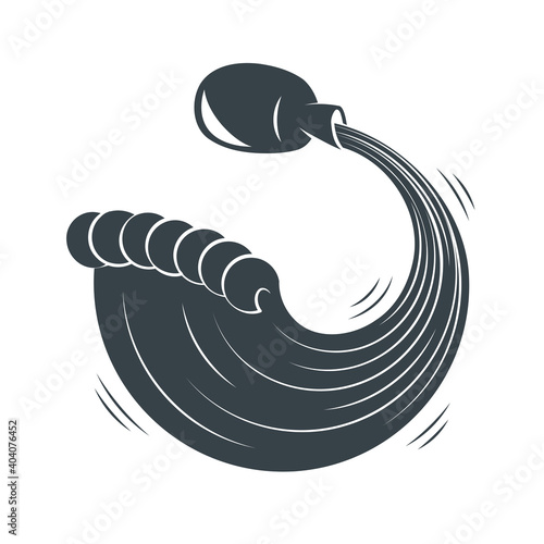 A jug with water pouring out of it. Astrology zodiac sign Aquarius. Vector flat design web icon illustration.