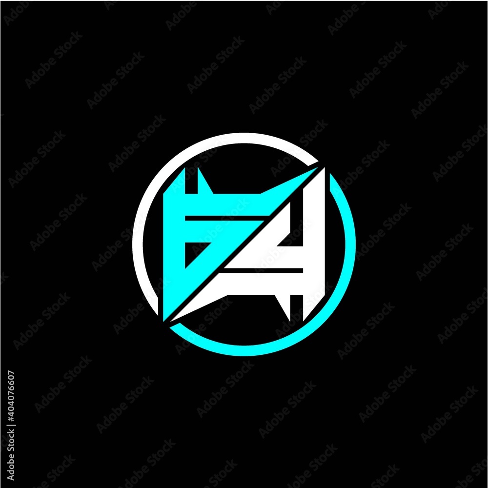 Modern minimalist design with the initials letter G Y square and rings around it. Modern minimalist design with the initials letter G Y square and rings around it.