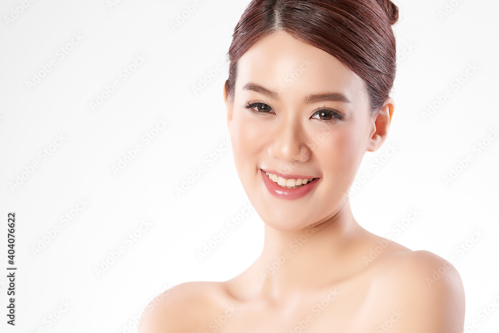 Beautiful Young asian Woman with Clean Fresh Skin, on Pink background, Face care, Facial treatment. Cosmetology, beauty and spa. Asian women portrait Beautiful Young asian Woman with Clean Fresh Skin, on Pink background, Face care, Facial treatment. Cosmetology, beauty and spa. Asian women portrait