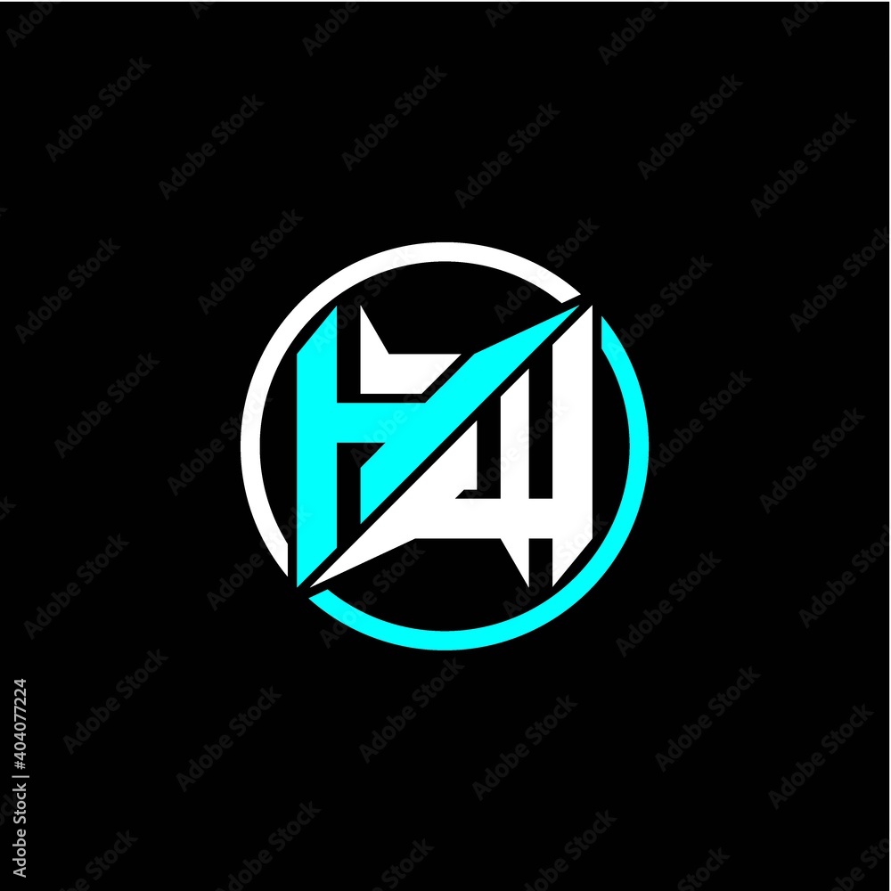 Modern minimalist design with the initials letter H W square and rings around it. Modern minimalist design with the initials letter H W square and rings around it.