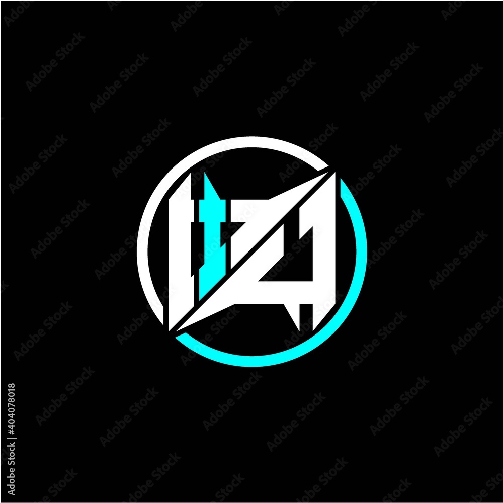 Modern minimalist design with the initials letter I U square and rings around it. Modern minimalist design with the initials letter I U square and rings around it.