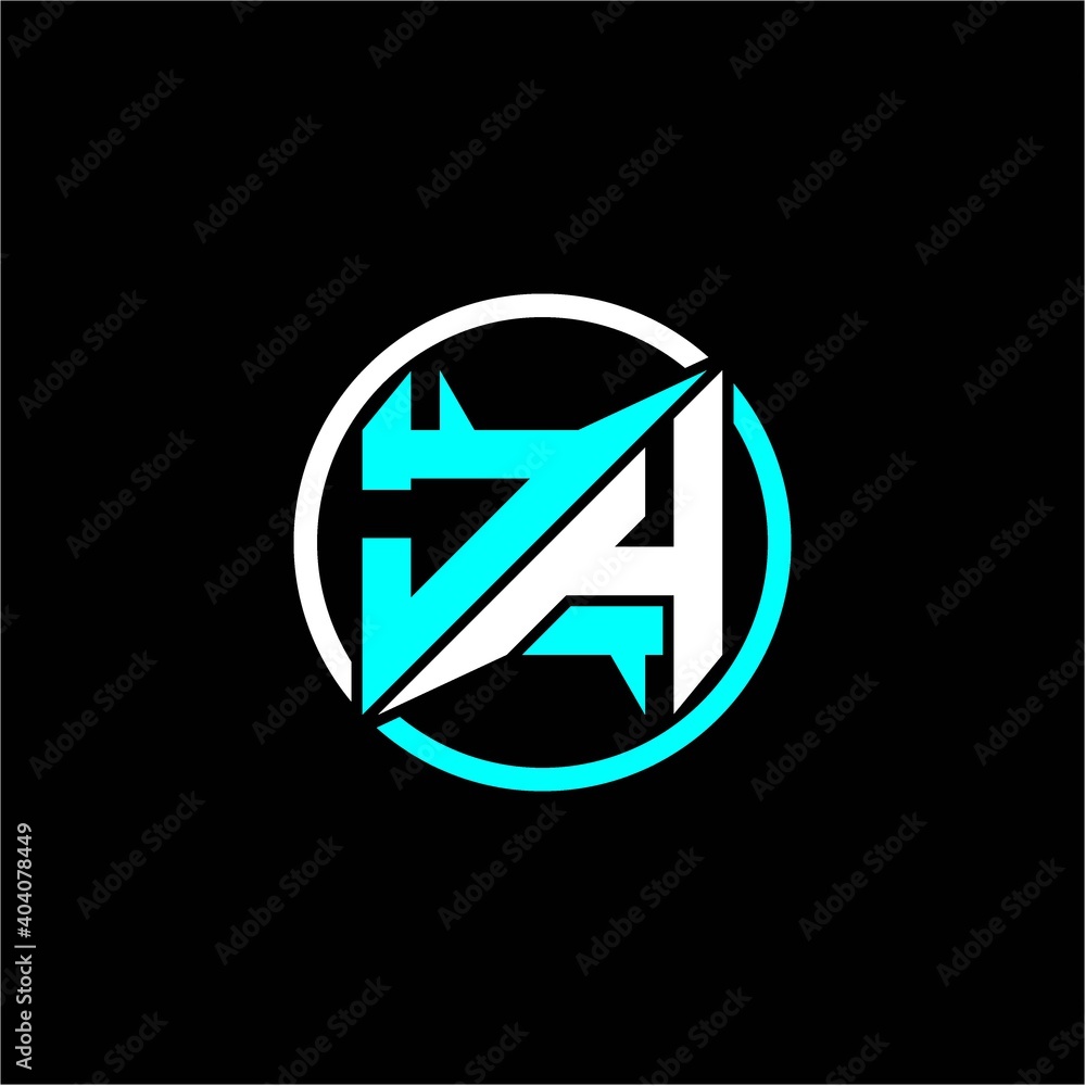 Modern minimalist design with the initials letter J H square and rings around it. Modern minimalist design with the initials letter J H square and rings around it.