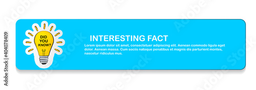 Did you know Speech Bubble Background with Idea Light Bulb Icon Vector Illustration EPS10
