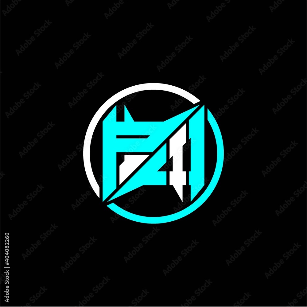 Modern minimalist design with the initials letter P I square and rings around it. Modern minimalist design with the initials letter P I square and rings around it.