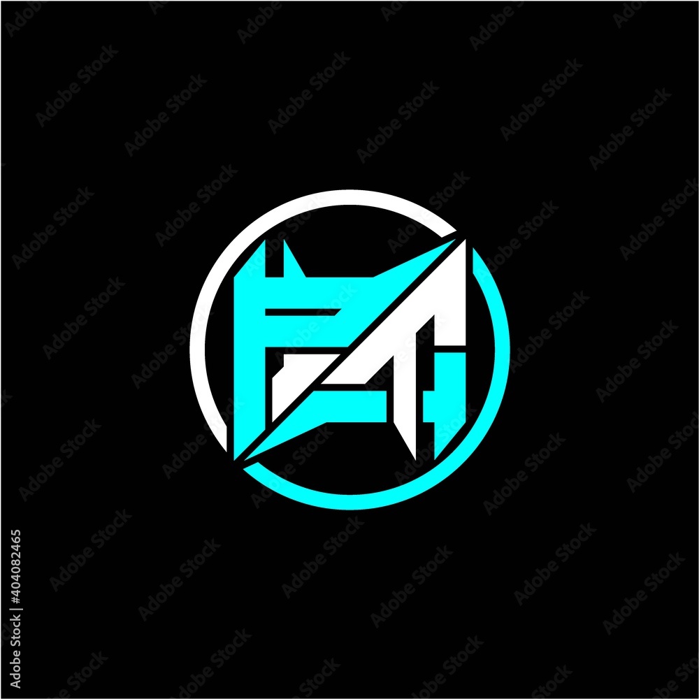 Modern minimalist design with the initials letter P T square and rings around it. Modern minimalist design with the initials letter P T square and rings around it.