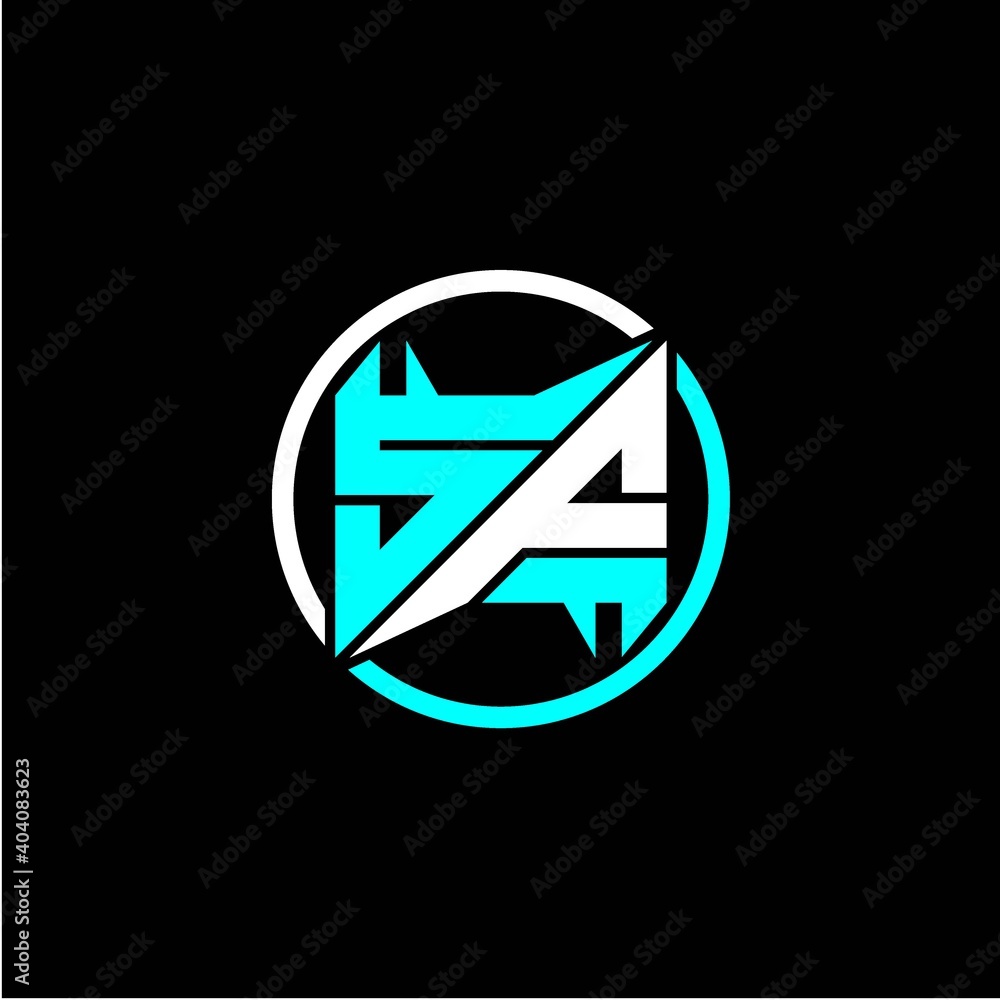 Modern minimalist design with the initials letter S F square and rings around it. Modern minimalist design with the initials letter S F square and rings around it.