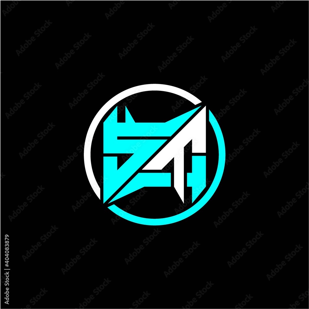 Modern minimalist design with the initials letter S T square and rings around it. Modern minimalist design with the initials letter S T square and rings around it.