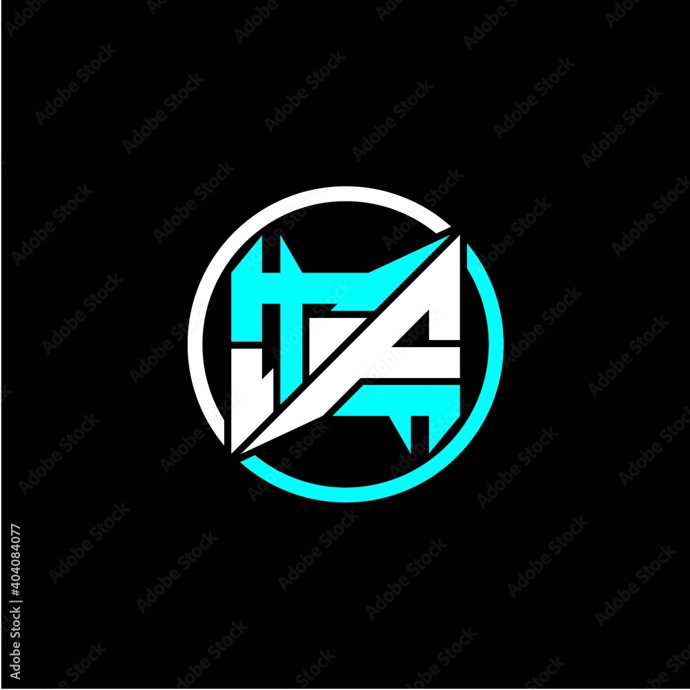 Modern minimalist design with the initials letter T F square and rings around it. Modern minimalist design with the initials letter T F square and rings around it.