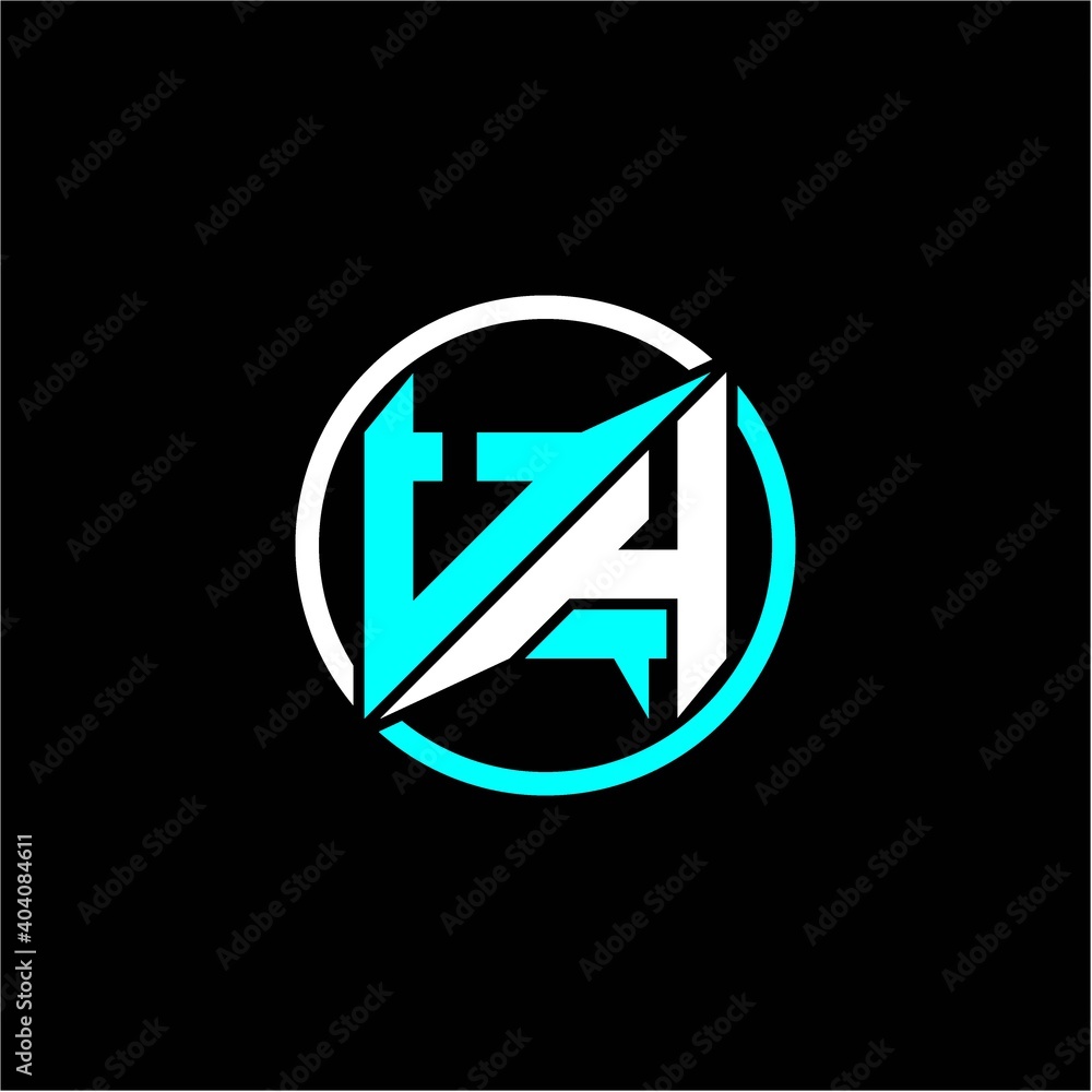 Modern minimalist design with the initials letter U H square and rings around it. Modern minimalist design with the initials letter U H square and rings around it.