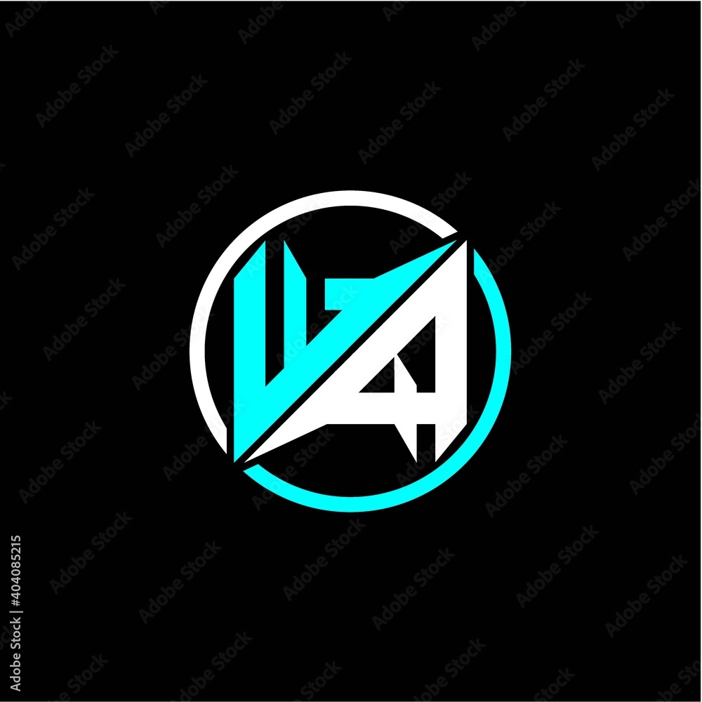 Modern minimalist design with the initials letter W Q square and rings around it. Modern minimalist design with the initials letter W Q square and rings around it.