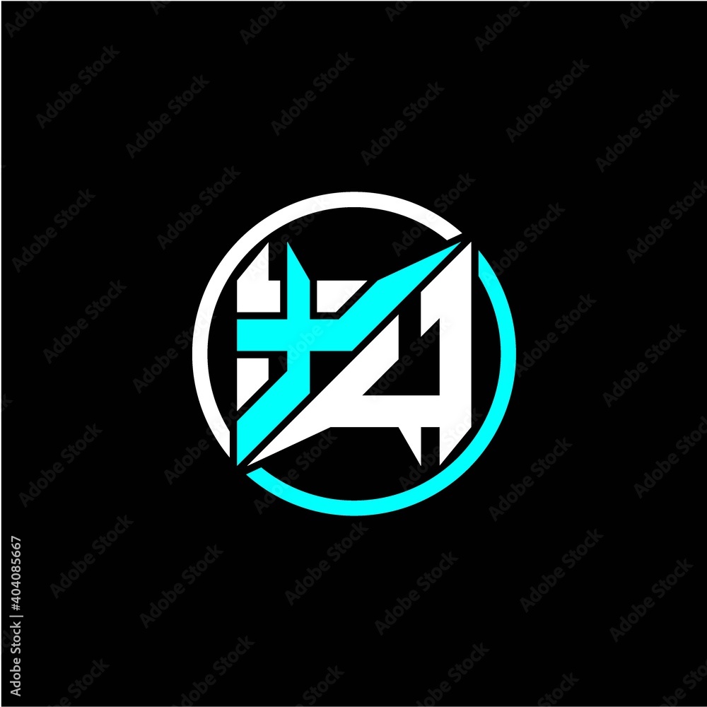 Modern minimalist design with the initials letter X U square and rings around it. Modern minimalist design with the initials letter X U square and rings around it.