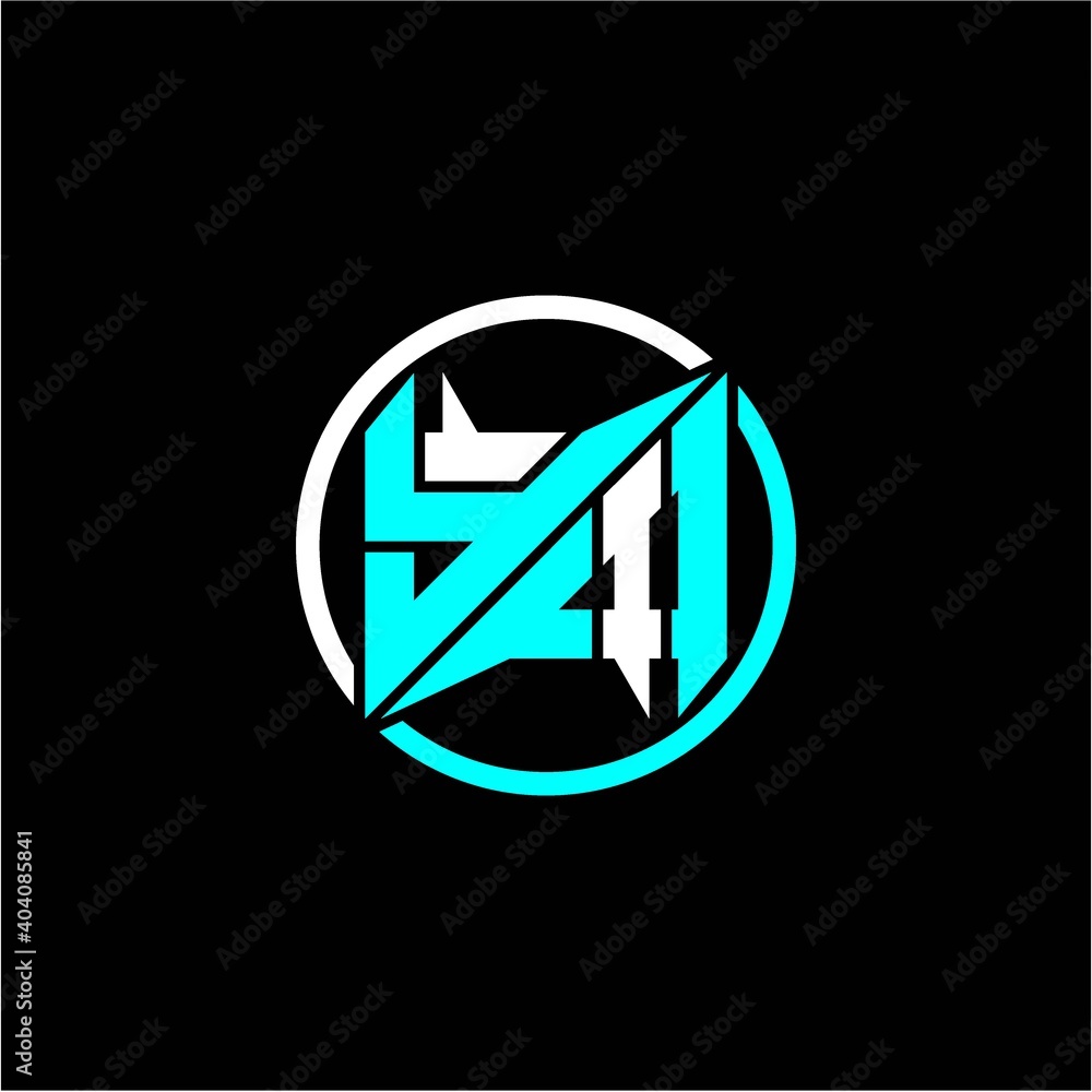 Modern minimalist design with the initials letter Y I square and rings around it. Modern minimalist design with the initials letter Y I square and rings around it.