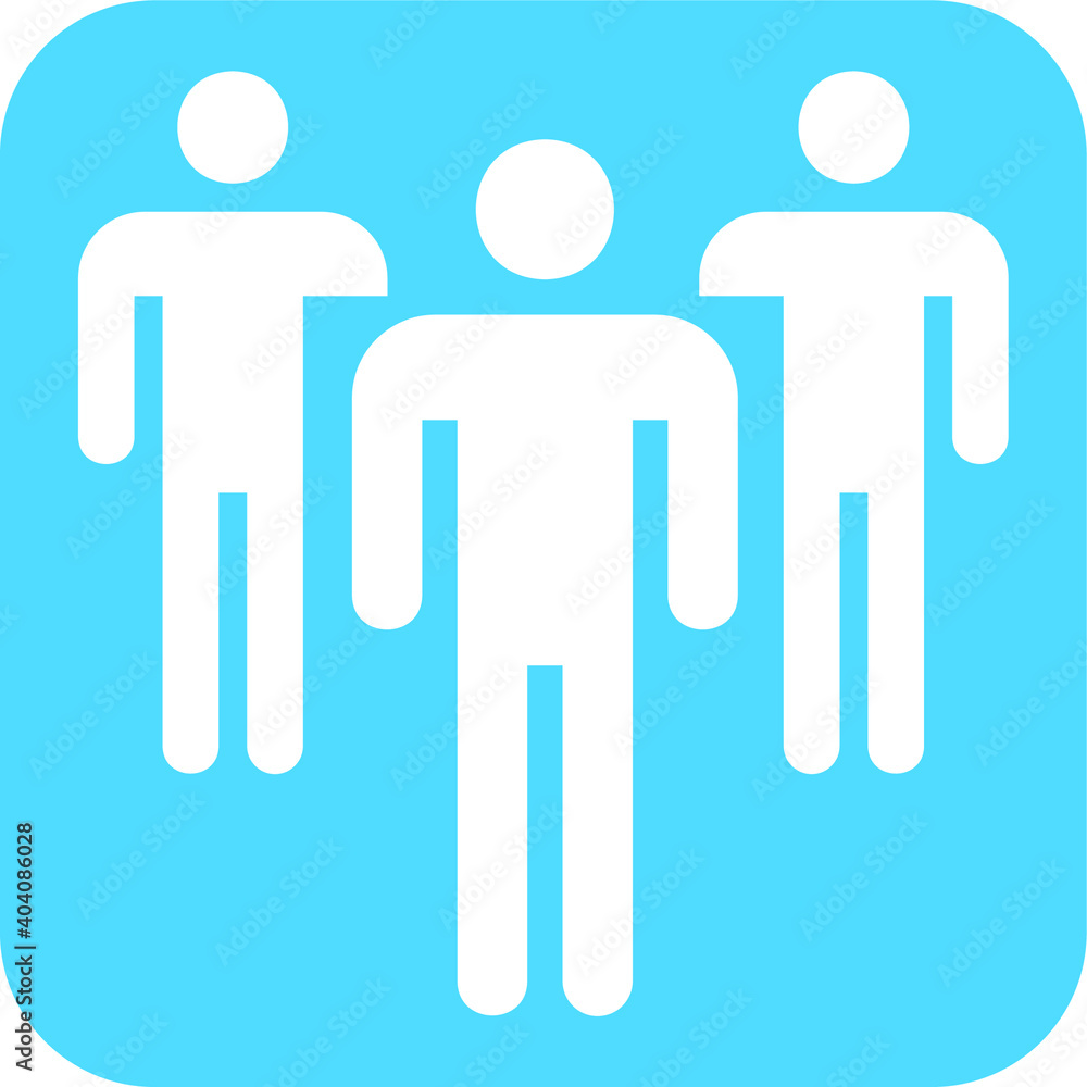 Teamwork icon on a blue background for your website and presentation purposes Teamwork icon on a blue background for your website and presentation purposes
