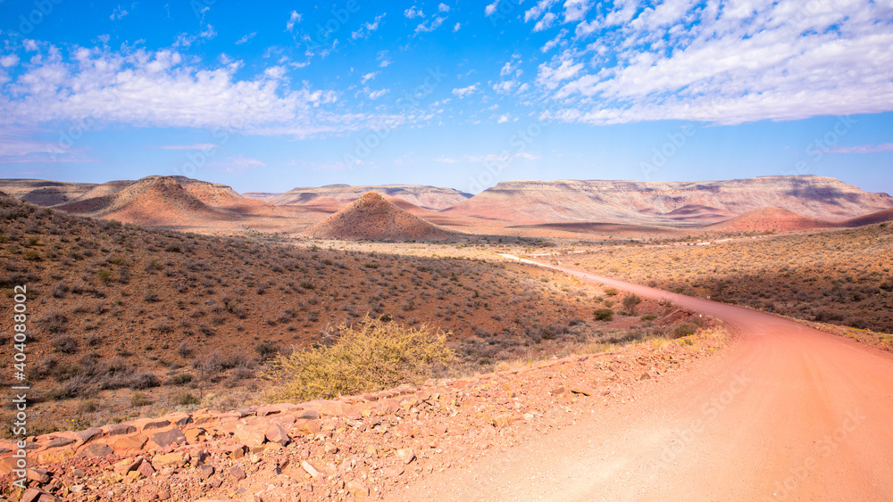 Fototapeta premium Namibia, Hardap region, Namib Desert East of the Namib Naukluft National Park towards Sossusvlei, Zaris pass.