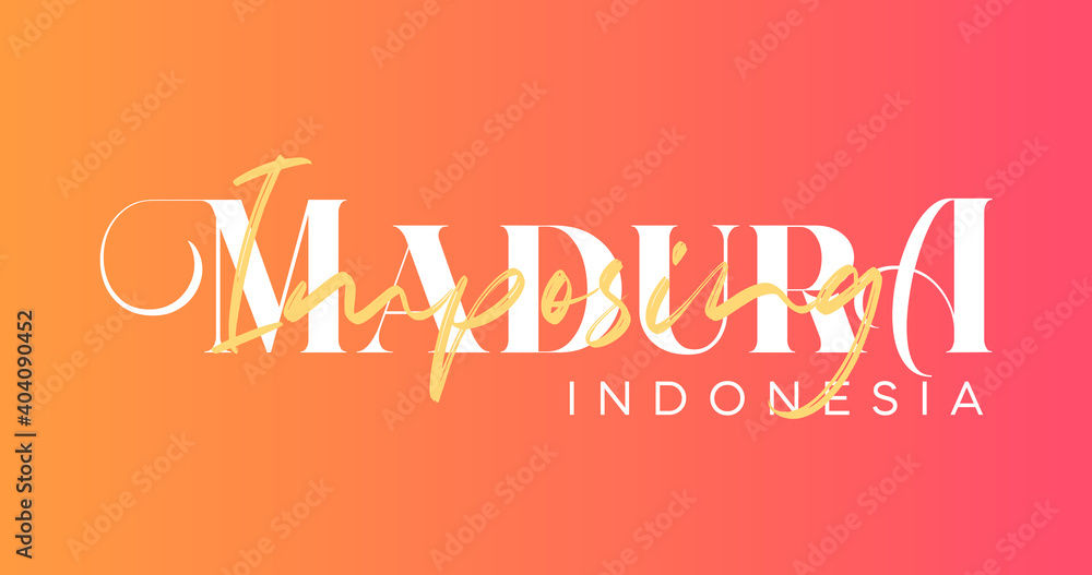 Madura Typography template Wonderfull Indonesia Lettering for greeting card