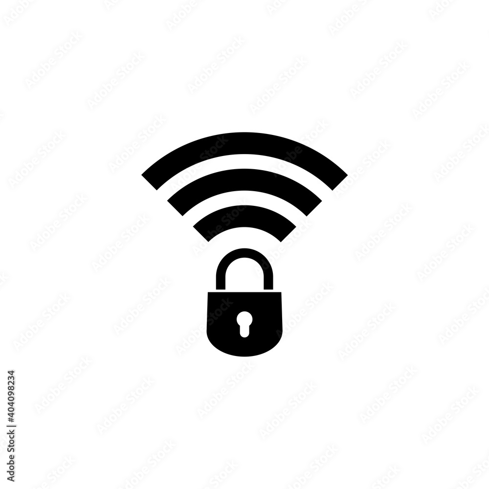 Wifi locked sign icon isolated on white background Wifi locked sign icon isolated on white background