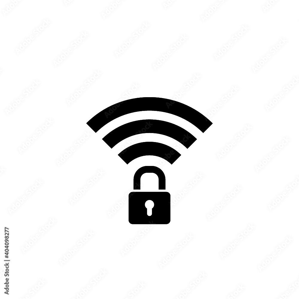 Wifi locked sign icon isolated on white background Wifi locked sign icon isolated on white background