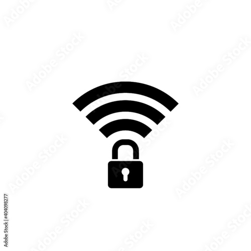 Wifi locked sign icon isolated on white background