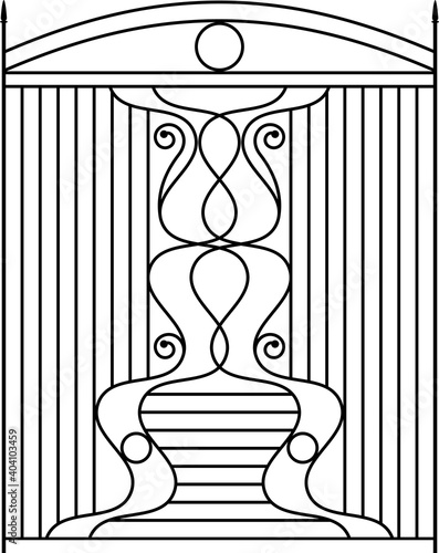 Wrought Iron Gate, Ornamental Design