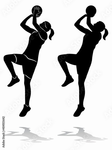 isolated silhouette of a basketball player, vector drawing