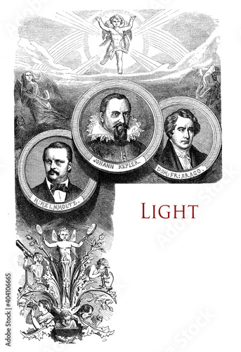 Εκτύπωση καμβά Beautiful typographic vintage front chapter about light decorated by the portrai