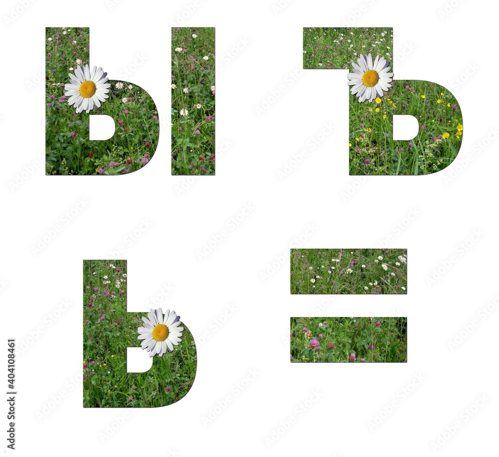 Collage: set of uppercase and lowercase letters of the Russian alphabet from grass and flowers on a white background. It is not a word, the letter s is soft and hard signs. There is no translation Collage: set of uppercase and lowercase letters of the Russian alphabet from grass and flowers on a white background. It is not a word, the letter s is soft and hard signs. There is no translation