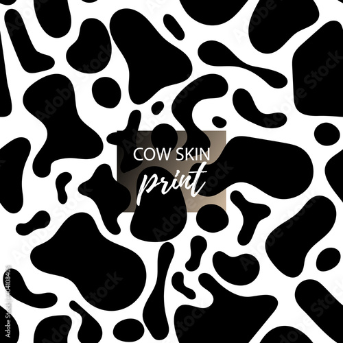 Cow texture pattern. Spot background. Animal skin template. Vector design illustration.