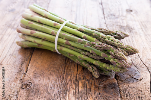 Bunch of freshly picked asparagus