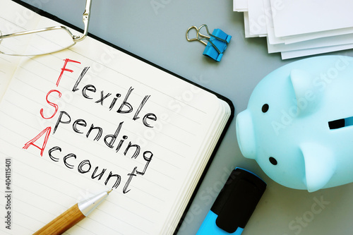 Canvas-taulu Flexible Spending Account FSA is shown on the conceptual business photo using th