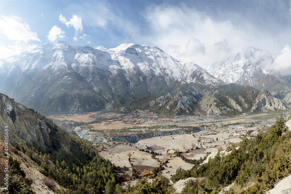 Marsyangdi valley from Ngawal village, Annapurna Circuit, Nepal