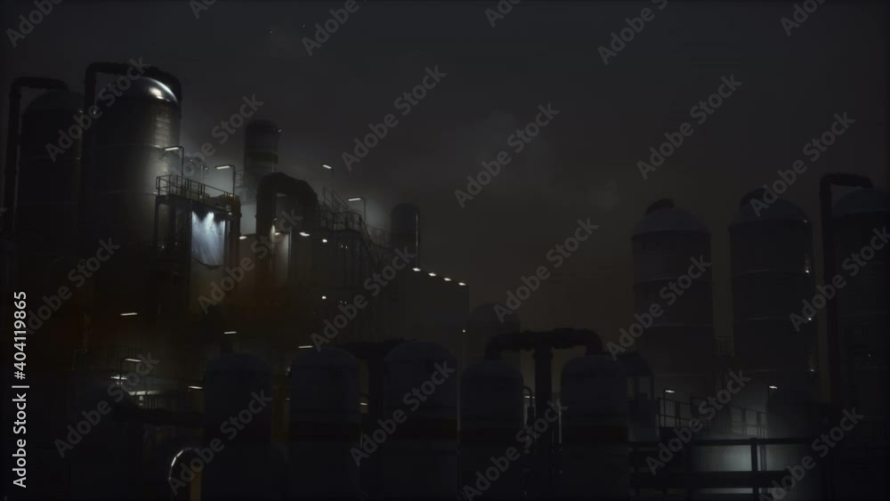 Petrochemical industry factory at night Petrochemical industry factory at night