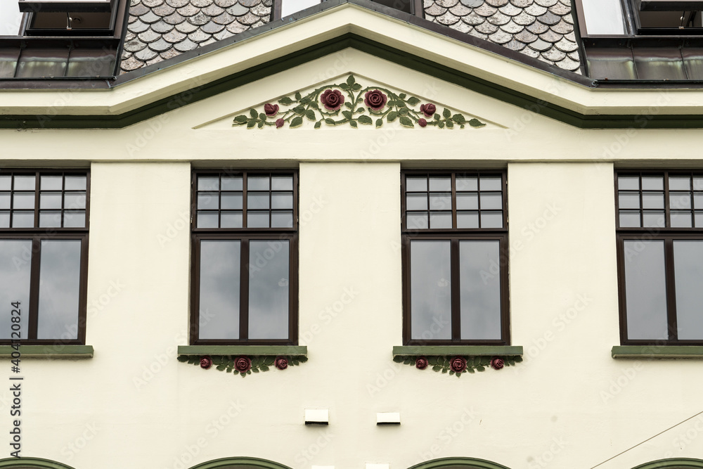 Art Nouveau facades and ornaments in Ålesund