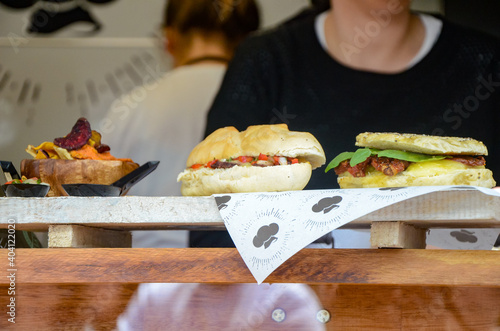 Sandwich in a foodtruck photo