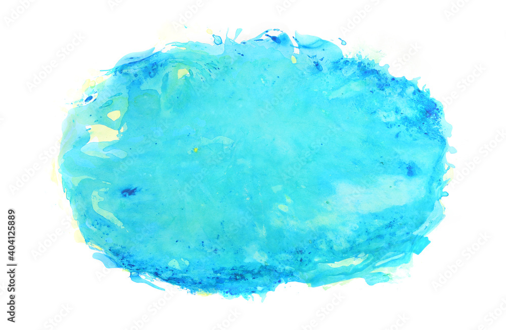 Ocean coast concept. Blue hand drawn watercolor shape isolated on white background. Abstract design creativity background of watercolor paint. Ocean coast concept. Blue hand drawn watercolor shape isolated on white background. Abstract design creativity background of watercolor paint.