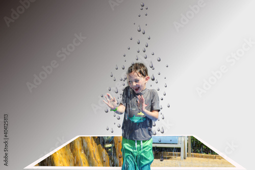 Pop out of a child at a water park