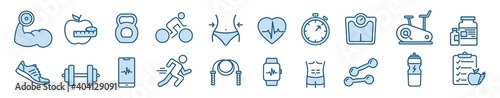 fitness and gym icons in thin line style, Sport symbol, vector illustration 