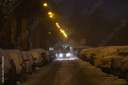 The storm Filomena leaves a historical snowfall in the streets of the Las Águilas neighborhood in Madrid. Spain