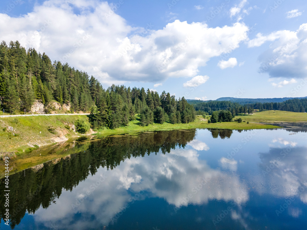 Aerial view of Beglika Reservoir, Bulgaria